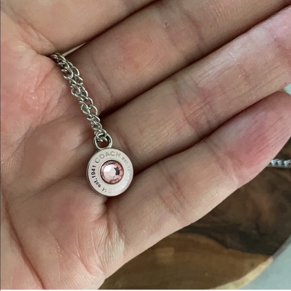 COACH rare delicate pink silver charm necklace - Picture 7 of 7